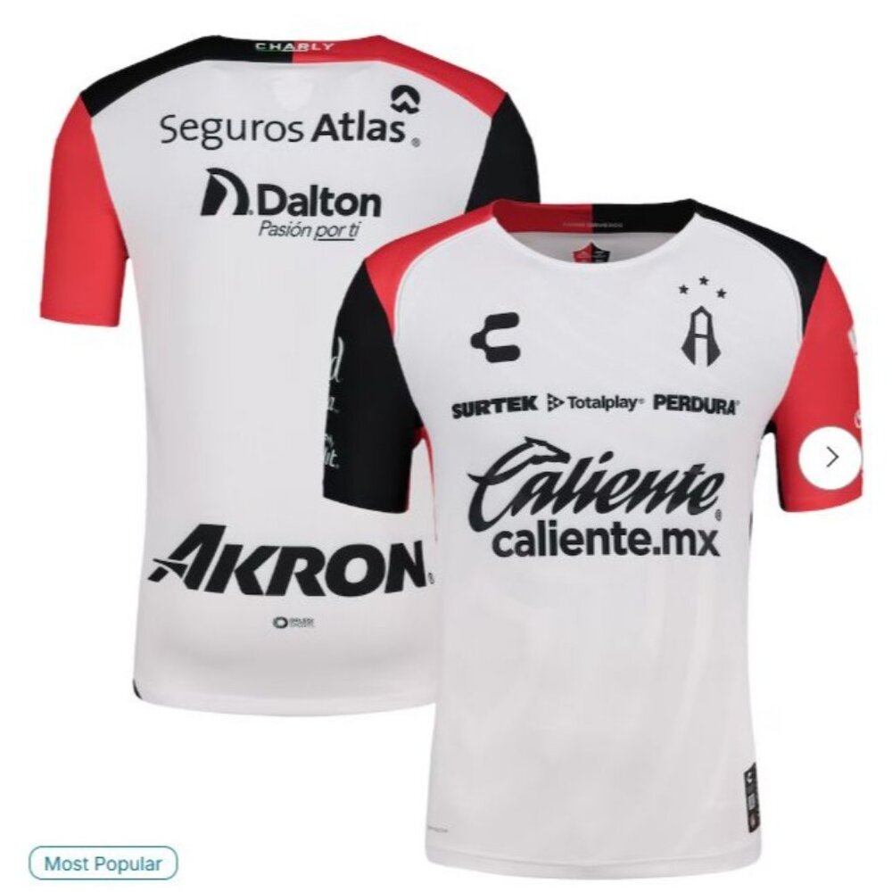 Size Medium - $90 Club Atlas Liga MX Charly 2024/25 Away Authentic Jersey - Whit